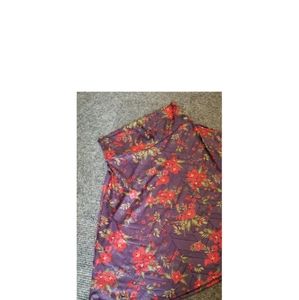 Lularoe Azure Midi A-line Skirt in Purple Floral Size Large